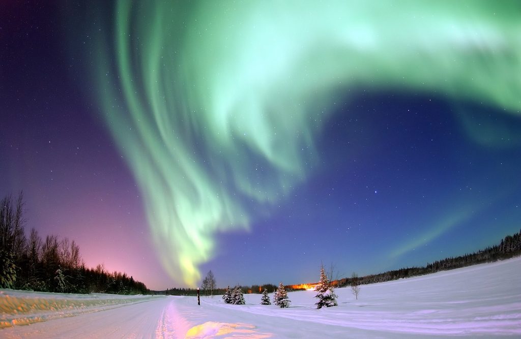 Aurora boreale circolo polare